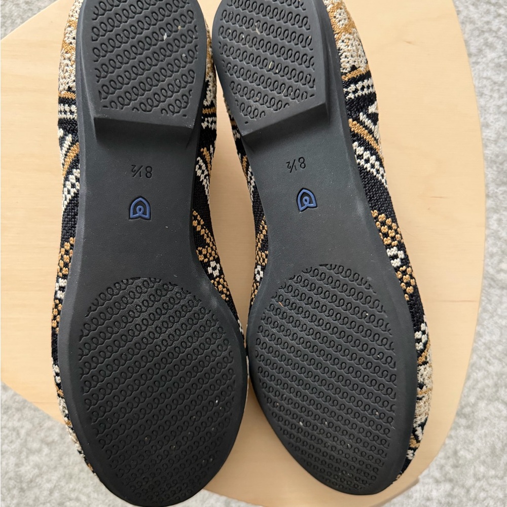Rothy's Black, Gold & Cream Patterned Knit Ballet Flats - Picture 3 of 5